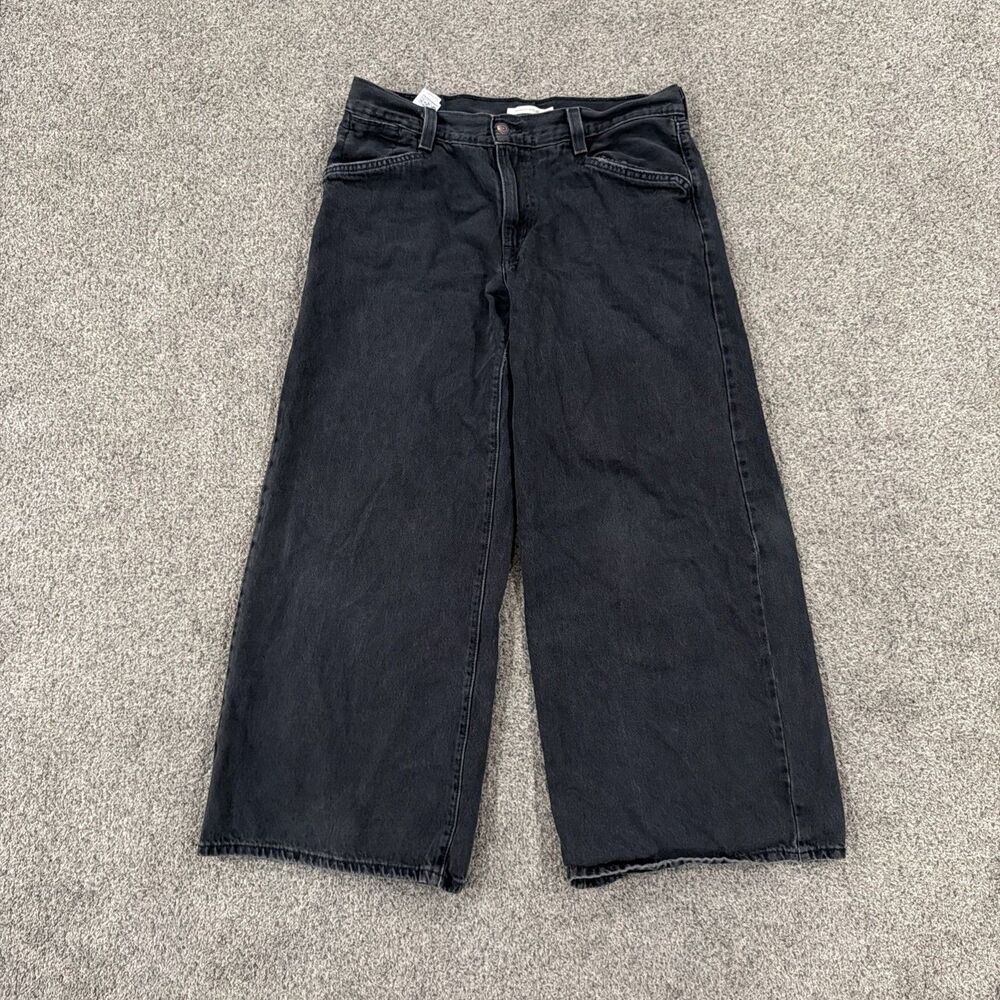 Levi's '94 Baggy Wide Leg Jeans Womens 32 Black Denim 90s Style High Rise